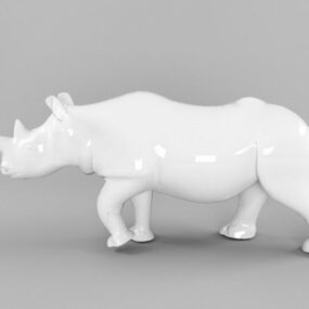 Ceramic Rhino Figurine 3d model