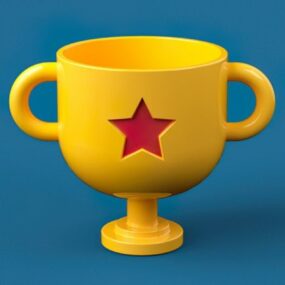 Copa de trofeo de campeón de dibujos animados modelo 3d