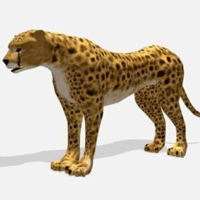 Lowpoly Modelo 3d de leopardo chita