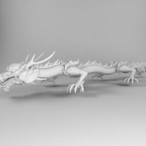 中国のドラゴンクロール彫刻3Dモデル