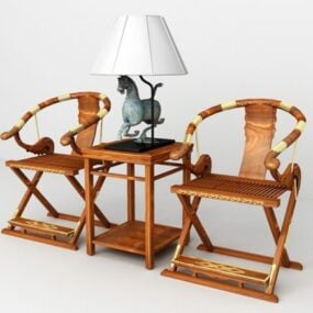 Accent Chairs And Table 3d model