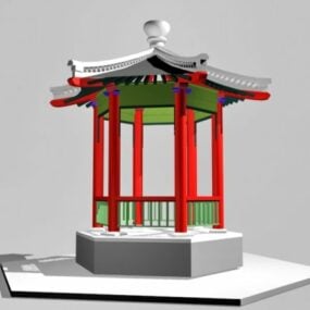 Lowpoly Chinese Garden Pavilion 3d model