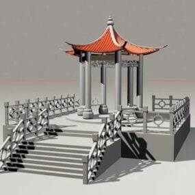 Chinese Garden Stone Pavilion 3d model