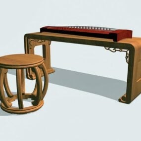 Instrumento chino Guzheng modelo 3d