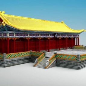 Modello 3d di architettura antica del palazzo cinese