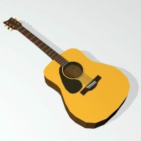 Běžný 3D model akustické kytary