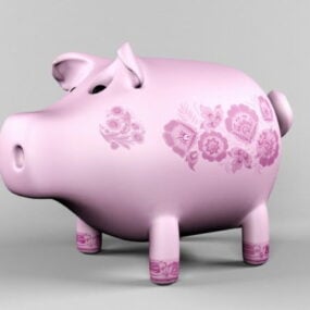 セラミック豚の彫刻 3D モデル