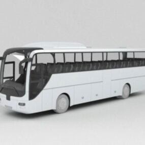 Coach Bus White 3d model