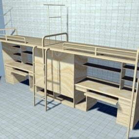 3д модель двухъярусной кровати для колледжа