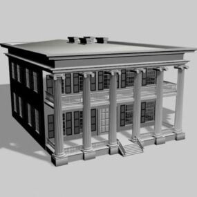 Model 3d Bangunan Gedung Kolonial