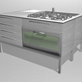 Wooden Cupboard For Kitchen 3d model