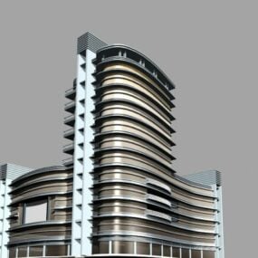 Commercial Office Building Glass Facade 3d model