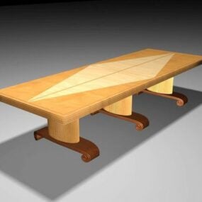Modelo 3D de mesa de centro quadrada com perna curvada