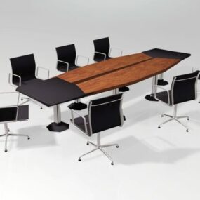 Konferenční místnost Set se stolem a židlemi 3D model