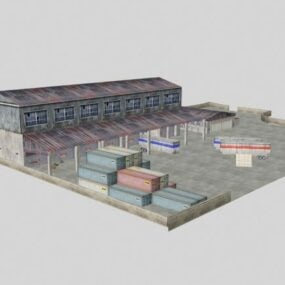 3D model starého kontejnerového skladu