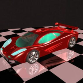 赤いスーパーカーのコンセプト 3D モデル