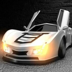 Modello 3d del concetto di super auto