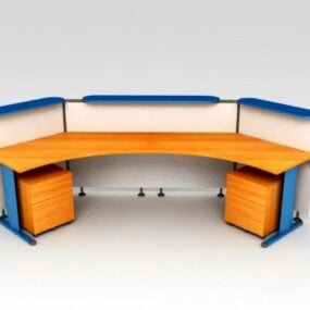 Kaareva vastaanotto Office Desk Workstation 3D-malli