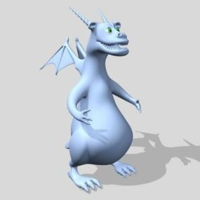 Modelo 3d del personaje del dragón de dibujos animados