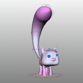 Χαριτωμένη γατούλα κινουμένων σχεδίων Rigged μοντέλο 3d