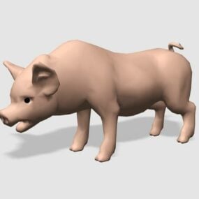 可爱的猪低聚3d模型
