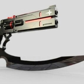 Model 3D pistoletu Cyberpunk