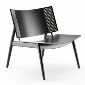 Deri Siyah Döner Masa Sandalyesi 3d model