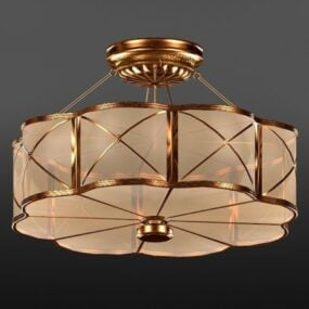 Antique Cylindrical Brass Wall Lamp 3d model