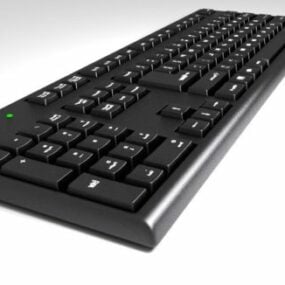 Computertoetsenbord zwarte toetsen 3D-model