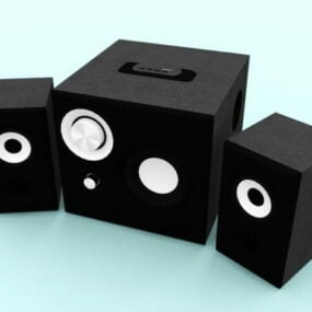 Desktop Speakers Three Unit 3d model