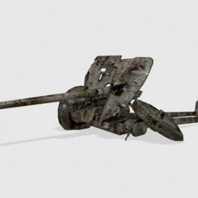 Poškozený 3D model protitankové zbraně