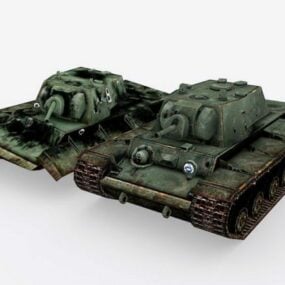 Kv1 Tank Poškozený 3D model