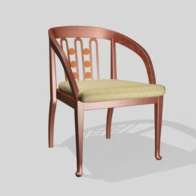 3D model jídelní židle s dřevěným nábytkem