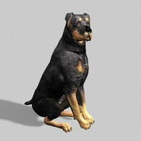 Modello 3d del cane Doberman Pinscher