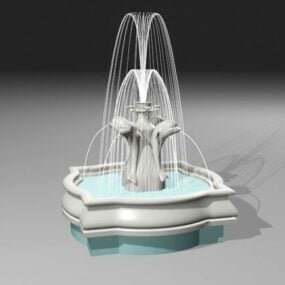海豚雕像喷泉3d模型