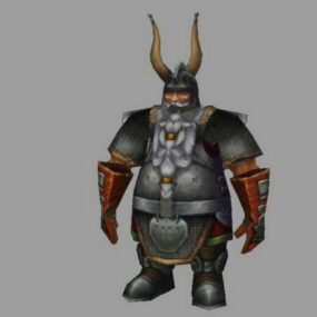 Dwarf Warrior Character 3D-malli