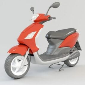 红色轻便摩托车3d模型