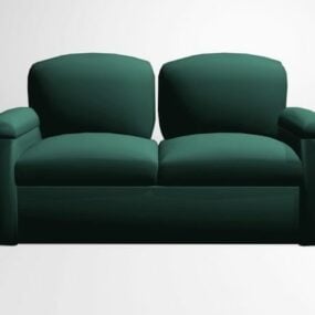 3д модель изумрудно-зеленого двухместного дивана