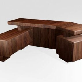 L Shaped Corner Work Desk 3d model