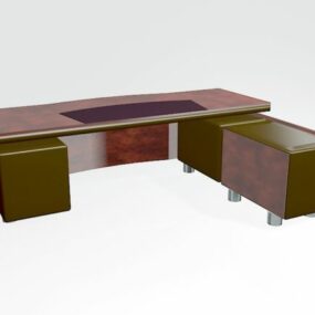 Console Bureautafel Aziatisch houten meubilair 3D-model
