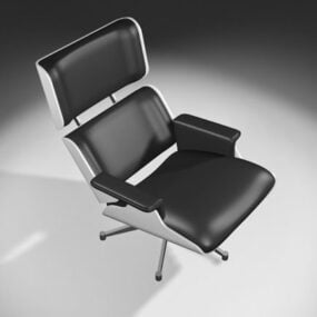 3д модель вращающегося рабочего стула на колесиках серого цвета