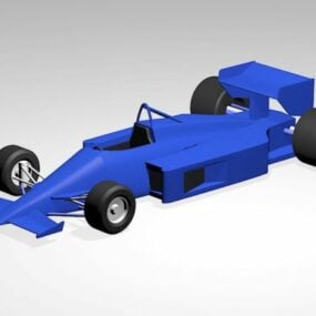 Blaues F1-Rennwagen-3D-Modell