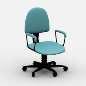 Cyan Fabric Desk Chair 3d model