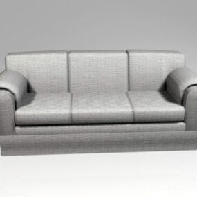 Drei-Kissen-Couch-Möbel 3D-Modell