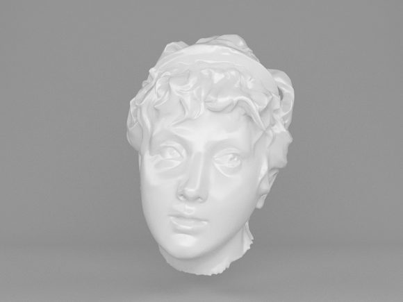 Testa della statua del busto femminile
