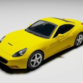 Mô hình 3d màu vàng Ferrari California Spyder