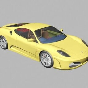 Gul Ferrari F430 bil 3d-modell