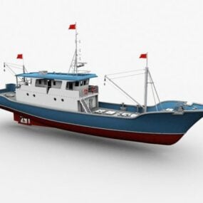 3d модель сталевого рибальського судна