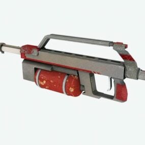 Lowpoly Modello 3d della pistola lanciafiamme