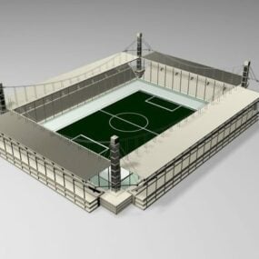 مدل سه بعدی ورزشگاه متوسط ​​زمین فوتبال